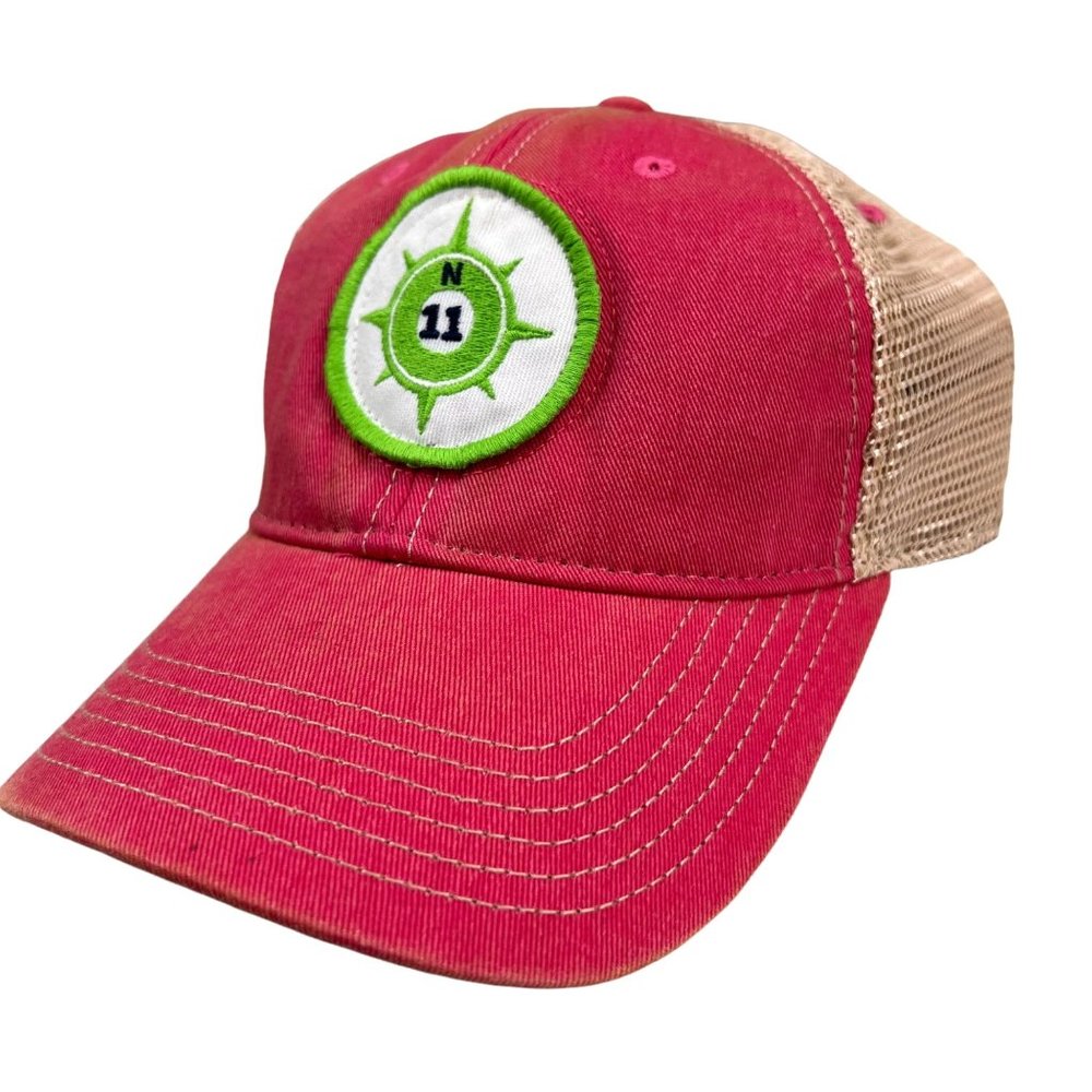 NEW Eleven North Clothing Co Legacy Old Favorite Relaxed‎ Twill Trucker Pink Hat